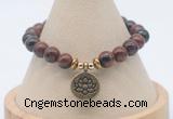 CGB7803 8mm mahogany obsidian bead with luckly charm bracelets