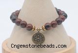 CGB7803 8mm mahogany obsidian bead with luckly charm bracelets