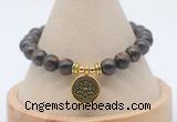CGB7809 8mm bronzite bead with luckly charm bracelets wholesale