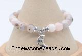 CGB7812 8mm natural pink opal bead with luckly charm bracelets