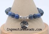 CGB7817 8mm dumortierite bead with luckly charm bracelets