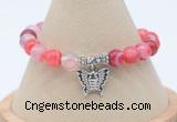 CGB7842 8mm red banded agate bead with luckly charm bracelets