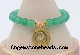 CGB7848 8mm green agate bead with luckly charm bracelets