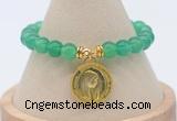 CGB7848 8mm green agate bead with luckly charm bracelets