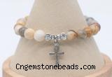 CGB7856 8mm yellow crazy lace agate bead with luckly charm bracelets