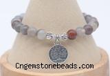 CGB7859 8mm Botswana agate bead with luckly charm bracelets