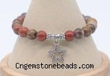 CGB7863 8mm red moss agate bead with luckly charm bracelets