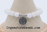 CGB7871 8mm white jade bead with luckly charm bracelets