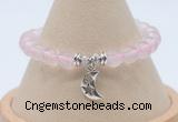 CGB7887 8mm rose quartz bead with luckly charm bracelets