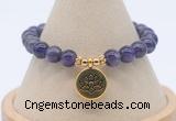 CGB7890 8mm amethyst gemstone bead with luckly charm bracelets
