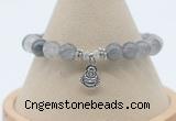 CGB7893 8mm cloudy quartz bead with luckly charm bracelets