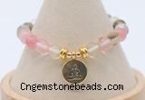 CGB7895 8mm cherry quartz bead with luckly charm bracelets