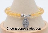 CGB7897 8mm citrine bead with luckly charm bracelets wholesale