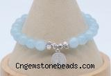 CGB7901 8mm aquamarine gemstone bead with luckly charm bracelets