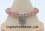 CGB7906 8mm strawberry quartz bead with luckly charm bracelets