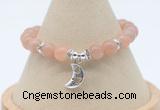 CGB7909 8mm moonstone bead with luckly charm bracelets wholesale