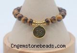 CGB7917 8mm yellow tiger eye bead with luckly charm bracelets