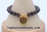 CGB7919 8mm red tiger eye bead with luckly charm bracelets