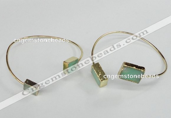 CGB792 8*10mm - 12*16mm rectangle Australia chrysoprase bangles