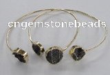 CGB797 12mm - 14mm coin druzy agate gemstone bangles wholesale