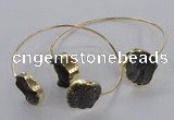 CGB798 18mm - 20mm coin druzy agate gemstone bangles wholesale