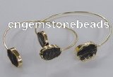 CGB799 13*18mm – 15*20mm oval druzy agate gemstone bangles