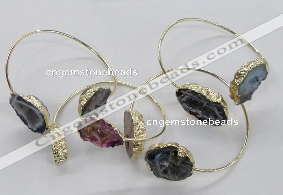 CGB801 13*18mm - 20*25mm freeform druzy agate gemstone bangles