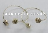 CGB803 12mm - 14mm coin plated druzy agate gemstone bangles