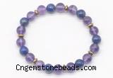 CGB8103 8mm amethyst, lapis lazuli & hematite power beads bracelet