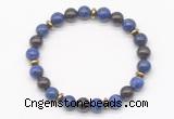 CGB8107 8mm lapis lazuli, garnet & hematite power beads bracelet