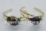 CGB811 25*30mm – 25*35mm freeform plated druzy agate bangles