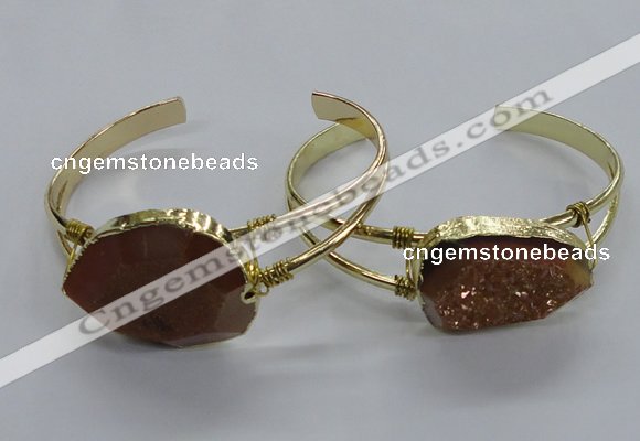 CGB812 25*30mm – 25*35mm freeform plated druzy agate bangles