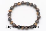 CGB8121 8mm bronzite, yellow tiger eye & hematite power beads bracelet