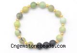 CGB8177 8mm Australia chrysoprase & black lava beaded stretchy bracelets