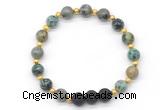 CGB8178 8mm African turquoise & black lava beaded stretchy bracelets