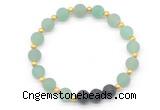 CGB8189 8mm matte green aventurine & black lava beaded stretchy bracelets