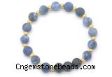 CGB8192 8mm matte sodalite & black lava beaded stretchy bracelets