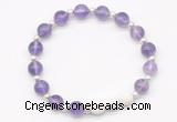 CGB8197 8mm amethyst & white lava beaded stretchy bracelets