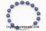 CGB8198 8mm lapis lazuli & white lava beaded stretchy bracelets