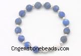 CGB8210 8mm matte lapis lazuli & white lava beaded stretchy bracelets