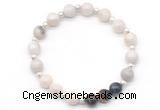 CGB8215 8mm white crazy lace agate & colorful tiger eye beaded stretchy bracelets