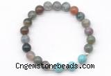 CGB8218 8mm Indian agate & blue howlite beaded stretchy bracelets