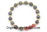 CGB8239 8mm dragon blood jasper & red agate beaded stretchy bracelets