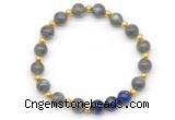 CGB8254 8mm gradr AA labradorite & lapis lazuli beaded stretchy bracelets