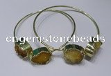 CGB828 13*18mm - 15*20mm oval druzy agate gemstone bangles