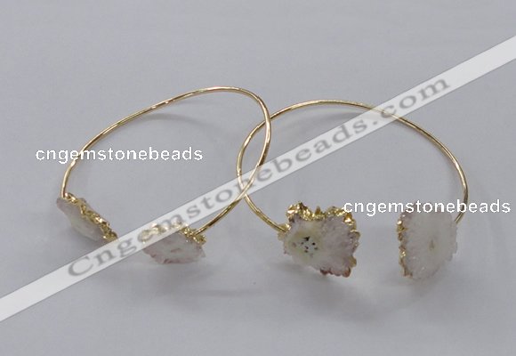 CGB832 13*15mm - 15*20mm freeform druzy agate gemstone bangles