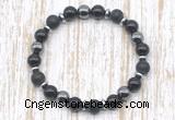 CGB8324 8mm matte black onyx, black onyx & hematite energy bracelet
