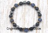 CGB8326 8mm matte sodalite, black onyx & hematite energy bracelet