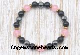 CGB8330 8mm candy jade, black onyx & hematite energy bracelet