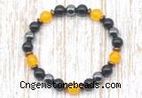 CGB8333 8mm candy jade, black onyx & hematite energy bracelet